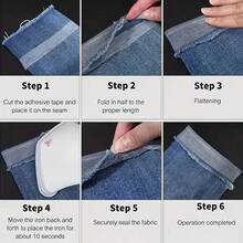 1pc Comfortable Hot Melt Tape - 78.74 Inch White Polyester Fabric Seam Tape, No-Sew For Clothes, Pants, Dresses, Curtains Repair - Invisible Stitching, Easy To Adhere, Fixation - Multicolor - View 1