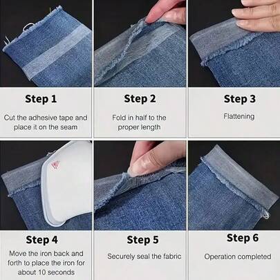 1pc Comfortable Hot Melt Tape - 78.74 Inch White Polyester Fabric Seam Tape, No-Sew For Clothes, Pants, Dresses, Curtains Repair - Invisible Stitching, Easy To Adhere, Fixation