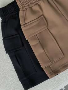 Women's Shorts Sweatpants Sweatpants Loose Shorts Comfortable Cotton - 棕色的 - 查看 2