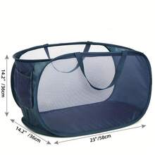 1pc Household Foldable Dirty Clothes Basket, Clothes Storage Basket ,Dirty Clothes Basket Barrel Laundry Basket Bathroom Dirty Clothes Storage Basket New Type Laundry Basket Foldable Popup Net Basket Dirty Clothes Basket With Handlelaundry Hamper,Washing Basketbathroom Organizer,Basket,Storage Basket,Foldable Laundry Basket - 墨綠色 - 查看 3