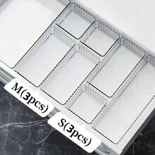 亚克力抽屉/桌面化妆品收纳盒,透明梳妆台收纳盒,多层珠宝小物收纳盒,家居装饰收纳盒,圣诞礼物,分格梳妆台护肤品收纳盒,多尺寸组合套装,适用于家庭桌面和抽屉收纳 - 彩色 - 查看 13