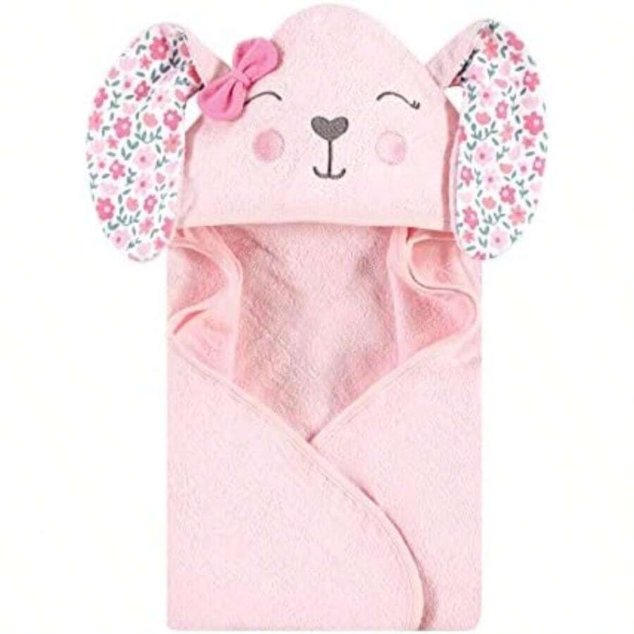 Hudson Baby - Toalla Unisex de algodón con Capucha para bebé, Conejito Floral, Talla única(Floral Bunny Una talla) - Multicolor - Ver 1