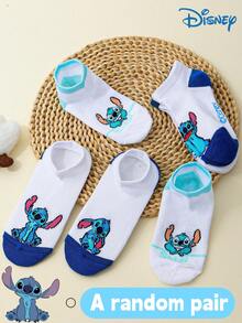 Disney 1/4 Pair Stitch Cute Cartoon Character Socks, Fashionable Casual Comfortable Breathable Odor-Resistant Moisture-Wicking Student Socks, Practical And Stylish, Patterned Absorbing, Versatile Low-Cut Socks Suitable For Daily Wear, Back To School And Holiday Gifts, Christmas New Socks