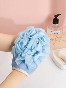 二合一浴巾浴球，双面多功能沐浴手套，柔软网状洗脸巾易起泡，亲肤搓澡球清洁工具，去除死皮，浴室配件，无香型