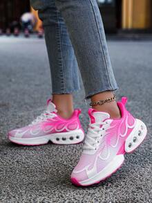 新款女士优雅舒适百搭休闲透气鞋，轻便时尚运动休闲鞋，渐变运动鞋，系带休闲运动鞋，适合跑步、健身等各种运动场景。