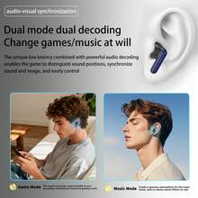 Auriculares Bluetooth TWS 5.4 Sonido Espacial Dolby, Reducción de Ruido Inteligente, Batería 18 Horas + Modos Juego & Música, ¡Oferta Limitada de Alto Rendimiento al Mejor Precio! - Azul oscuro - Ver 5