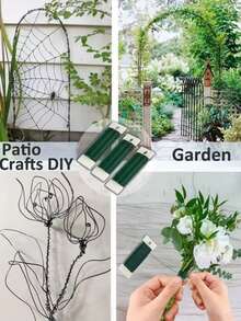 一条色彩鲜艳的金属花线，柔韧的桨状线，花店花园线，适用于插花、花环、DIY手工艺品、花卉装饰、节日装饰、礼品包装、花店用品 - 顏色隨機 - 查看 9