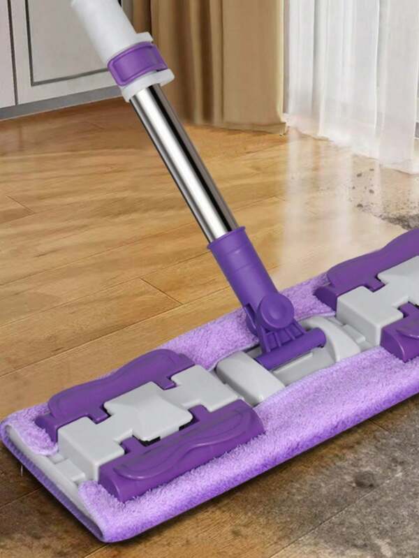 Extra Large 14" Professional Dust Mop Floor Cleaning System, Flat Mop Set With 1 Reusable Washable Pads - Microfiber Mops For Hardwood, Laminate, Tile Cleaning, Stainless Steel Handle, Suitable For Cleaning Bedroom, Kitchen, Living Room And Walls