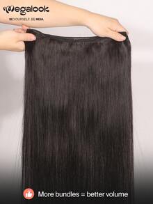 MEGALOOK 10A Silky Straight Human Hair Bundles 10-30 Inch Natural Black 1&3 Bundles Straight Bundles Human Hair Brazilian Remy Weave Hair Extensions - SNatural - View 5