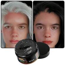 GOIPLE One-Time Hair Dye Wax, Long-Lasting Temporary Hair Dye Wax, DIY Hair Dye Cream, Easy To Wash, Hair Dye Mud, Suitable For Skin, Hair, Beard, Daily, Party, Cosplay, Halloween, Unisex (Black/White/Purple/Purple Pink/Orange/Blue/Purple/Red/Yellow/Dark Gray/Green) - 彩色 - 查看 14
