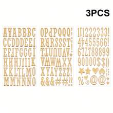 ملصقات حرفية ذهبية ثلاثية الأبعاد جديدة وإبداعية، 3 أوراق ملصقات بارزة لاصقة قابلة لإعادة الاستخدام مع أحرف كبيرة وصغيرة وأرقام من 0 إلى 9 ورموز بما في ذلك النجوم والقلوب وعلامات الدولار، مصنوعة من مادة رغوية من البي في سي المطبوعة بطريقة الطباعة الذهبية اللامعة والأنيقة للاستخدام في أعمال الحرف اليدوية والتجليد والمذكرات وديكور حفلات الزفاف - متعدد الألوان - مشاهدة 13