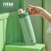 TYESO 900ML (30OZ) Vacuum Insulated Water Bottle With Carrying Handle, Iridescent Colors. Stainless Steel Coffee Cup With Straw, Thermal Bottle, Thermal Cup, 100% Leak-Proof, Keeps Temperature For 24 Hours For Hot/Cold Drinks Or 10 Hours For Hot Drinks. Suitable For Water, Iced Tea, Coffee, Smoothies And Other Beverages. An Ideal Choice For Festive Or Birthday Gifts. - 綠色的 - 查看 1