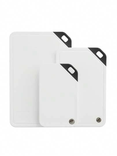 Cutting Boards for Kitchen – 3-Pack Plastic Chopping Board Set in Multiple Sizes, Non-Slip Grip Handles, Reversible Design, Ideal for Cooking & Camping, Dishwasher-Friendly