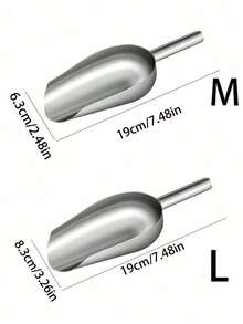 不锈钢多功能铲 - 厨房食品/谷物/坚果/冰铲，加厚平底铲，适用于米/面粉/茶叶/干果，是家庭和商业奶茶店制冰的理想之选