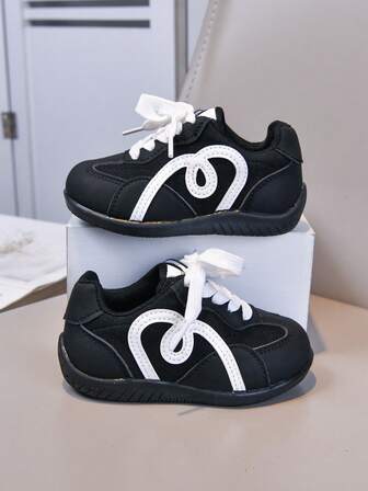 1 Pair Kids' Leather Classic Sports Shoes, Boys & Girls Casual Shoes, Soft Sole Non-Slip, Fashion Durable Running Shoes