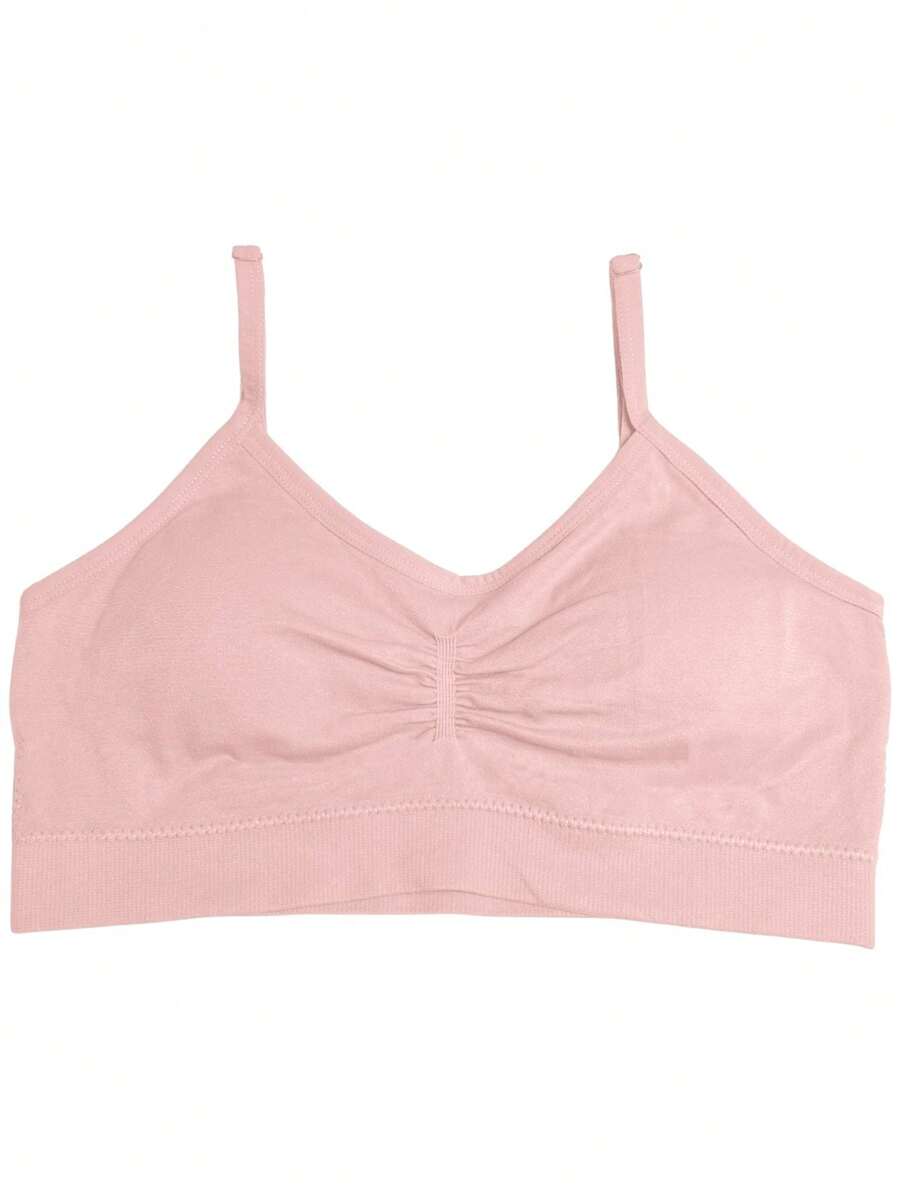 Zee Rucci Girls' Seamless Comfortable Cropped Top With Padded Bra And Straps, Sizes 4 To 16, Basic - Rosa - View 1