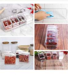 ESPECIERO TRANSPARENTE DE 4 COMPARTIMENTOS IDEAL PARA LA FACIL ADMINISTRACION DE ESPECIES CONTIENE SU DOCIFICADOR CADA UNO - Transparente - Ver 2