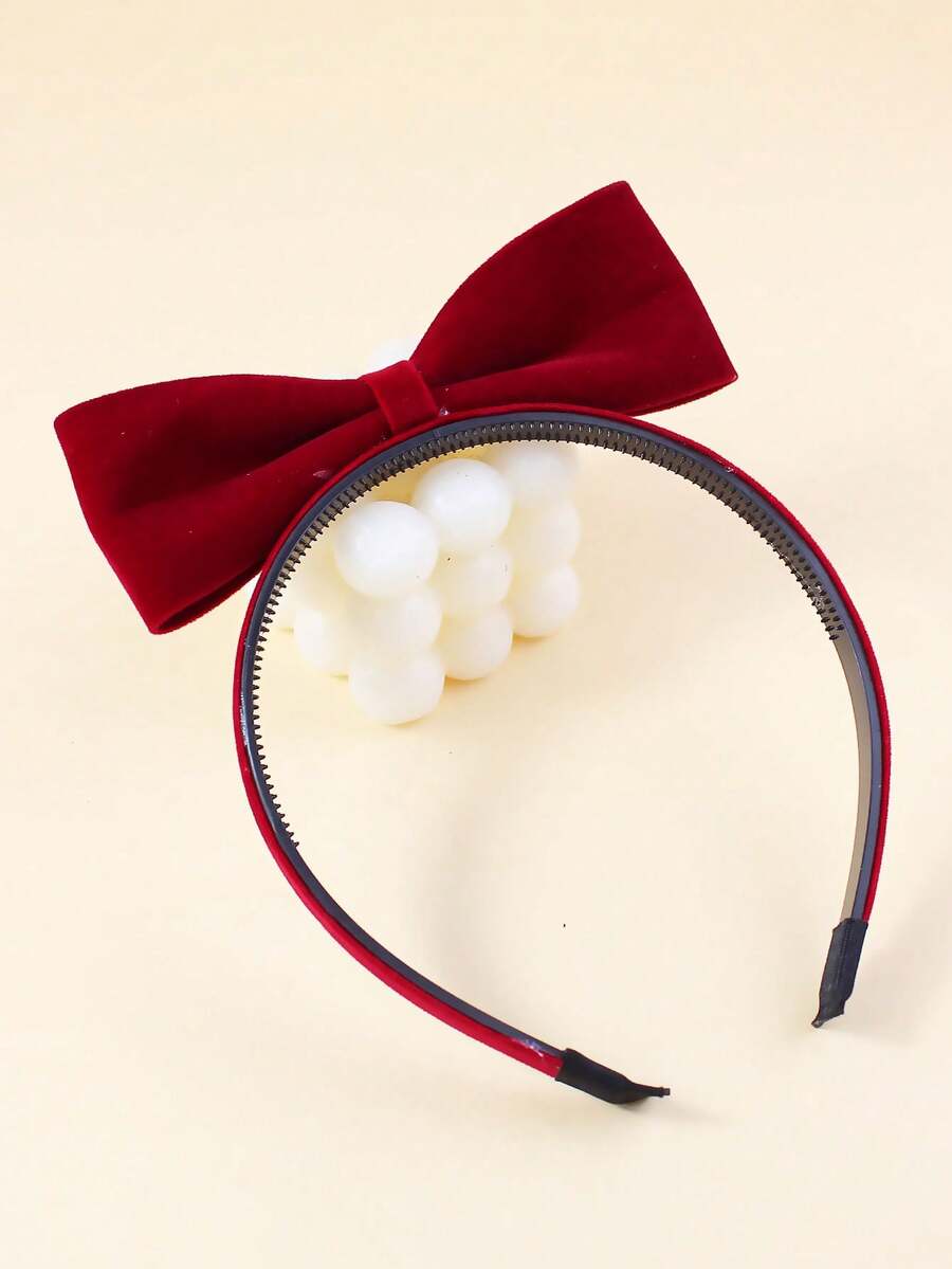 1 pieza Diadema con decoración de lazo para niñas/adolescentes - Rojo - Ver 1