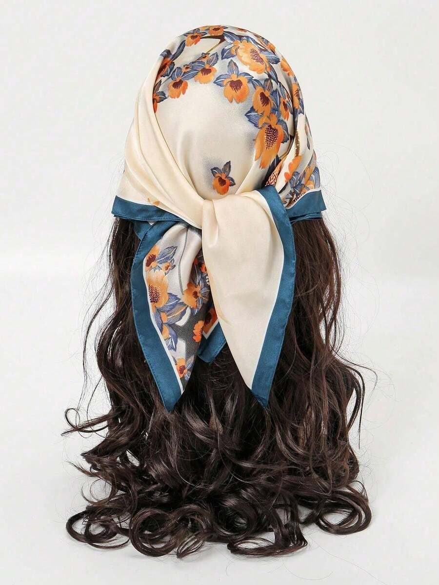 1pc Floral Print Casual Fashion Women Bandana Scarf/Headband - Multicolor - View 1