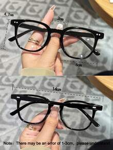 1 副男士黑色方形铆钉眼镜，PC材质，Y2K风格，手机配件，男士眼镜，假眼镜，透明眼镜，男士眼镜，圣诞节配件，万圣节特辑，适合日常办公通勤，返校季，游戏，派对造型，校园学习。 - A - 查看 4
