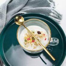 4 Pack Stainless Steel Coffee Spoon 6.7 Inch Stirring Spoons Cocktail Stirring Spoons For Coffee Tea Dessert Cake Ice Cream Cappuccino Silver - 金色 - 查看 6