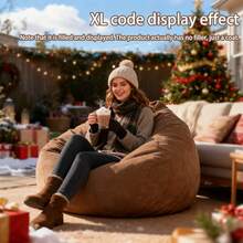 1pc Super Soft Corduroy Bean Bag Cover, With Zipper - Washable, Unfilled, Suitable For Repurposing Old Clothes, Blankets, Foam Filling