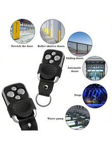 Control remoto inalámbrico actualizado 2025, 315/433MHz, control remoto de código de aprendizaje, clip de metal con correa de cuero, control remoto inalámbrico de código de aprendizaje 433M para puerta de garaje - Multicolor - Ver 4