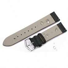 通用尺寸 12mm 14mm 16mm 18mm 20mm 22mm 柔软平纹表带，超薄防水防汗女士表带 - 黑色搭扣咖啡色 - 查看 6