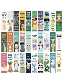 Bộ 10/20/30 thẻ đánh dấu sách hình động vật hoạt hình, văn phòng phẩm tối giản, vật liệu sáng tạo cho sách, thẻ đánh dấu sách giấy, có thể tự làm, màu sắc khác biệt tùy theo sản phẩm thực tế, giao hàng ngẫu nhiên - Nhiều màu - Xem 13