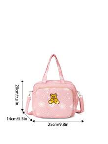 1pc INS Style Mommy Bag, Small Handheld Shoulder Messenger Bag, Fashionable Embroidered Diaper Bag For Mothers - Baby Pink - View 6