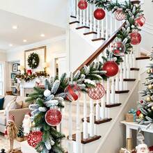 Decoración de 36 piezas de adornos de bolas de Navidad transparentes, adornos de Navidad de plástico champán irrompible de 2.36 conjunto de adornos colgantes transparentes para árbol de Navidad, decoración de, champán - Rojo - Ver 7