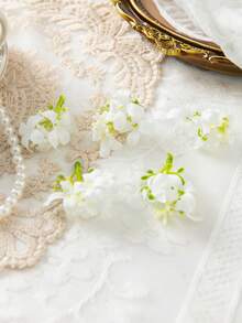 10/2500pcs Artificial Mini Flower Heads, Fake Flowers, Suitable For Home Decor, Wedding Decor, Wedding Table Decor, Spring Home Decor, Room Decor, Balcony Decor, Kitchen Decor, Dining Room, Bedroom Accessories, Living Room Decor, Party Decor, Bridal Bouquet, Birthday Party, Wall Decor, House Decor, Birthday Gift, Outdoor Garden Decor, Valentine's Day And Other Occasions. - White - View 3