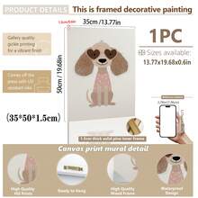 1幅装裱帆布墙画，可爱粉色小熊儿童房装饰画，生动的动物插画，适合女孩房、儿童房、婴儿房、游戏室装饰，防水。派对装饰礼物、生日礼物、女孩卧室婴儿用品、男孩礼物、婴儿房装饰 - 彩色 - 查看 49