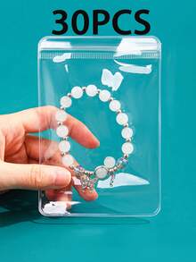 5/10/30个装防水防尘透明药袋，可重复使用，透明塑料药包，自封式旅行医疗收纳袋，适用于存放药丸和小物件。透明首饰袋，按压式封口，方便旅行的首饰袋，药袋。 - 無色 - 查看 10