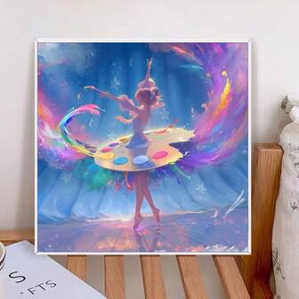 5D Diy Diamond Art Painting Kit Crafts, Colorful Pretty Girl Drawing Board Charming,5D Round Diamond Painting Full Artificial Picture Rhinestone Mosaic Painting Kit, Painting Supplies For Beginners, Handmade DIY Diamond Painting Gemstone Art Home Wall Decor Gift