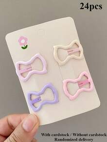 Conjunto de 24 Presilhas de Cabelo Geométricas Coloridas em Formato de Coração - Acessório de Cabelo Personalizado e Versátil para Meninas, Presilhas de Garra, Grampos de Cabelo, Presilhas de Orelha