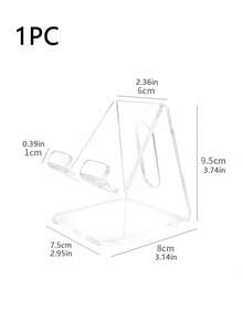 1 pieza Nuevo soporte de acrílico transparente minimalista para teléfono para el Día de San Valentín, soporte estable para teléfono, accesorios universales para teléfono, soporte para iPad de varios ángulos, decoraciones para el dormitorio - Multicolor - Ver 4