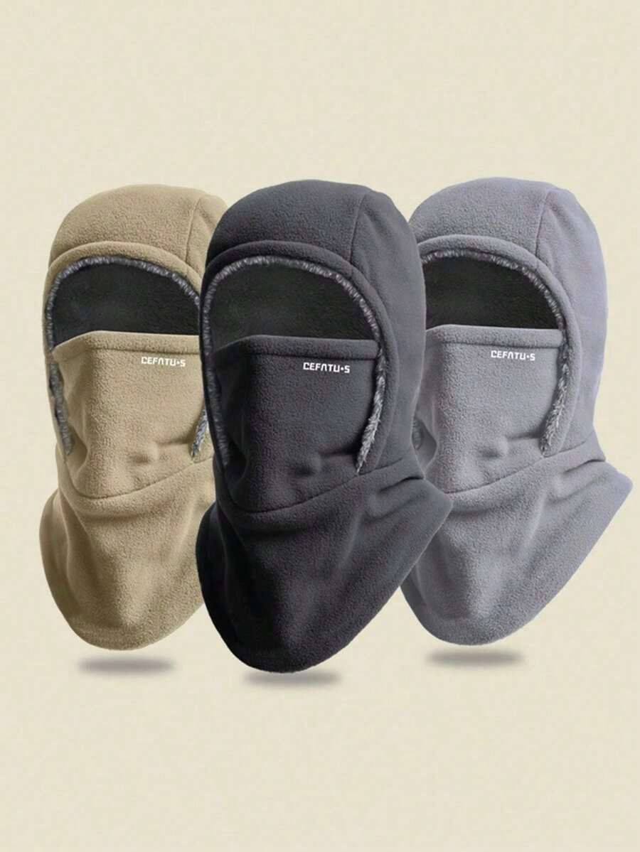 Fleece Balaclava Cycling Cap Cold-Proof Windproof Warm Hood And Hat Thicken Thermal Ski Windproof Cap Women Men - 彩色 - 查看 1