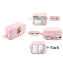 1pc Cute Retractable Capybara Pen, 0.5mm Black Ink Cartoon Capybara Ballpoint Pen With Soft Grip, Beautiful Office & School Supplies, Large Capacity Multi-Layer Pencil Case, Perfect Gift For Back To School And Christmas