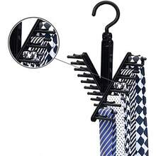 Organizador de corbatas 20 filas giran para abrir/ cerrar la rejilla para corbatas colgador de bufandas giratorias de 360 ​​grados para almacenamiento de corbatas bufandas cinturones y accesorio - como en la foto - Ver 1