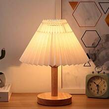 Minimalist Modern Nordic Wooden Pleated Lamp - USB Powered LED Desk Lamp With Warm Ambient Lighting, Button Control, Suitable For Reading, Sleeping And Home Office Decor, Home Office Lighting | Triangular Base Lamp | Natural Wooden Surface, Home Office Desk Lamp - Multicolor - View 8