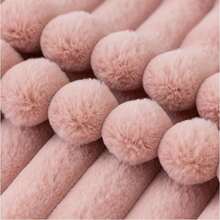 2pcs Soft Thick Striped Plush Pillow Covers, Decorative Square Throw Pillow Cases Suitable For Bedroom Bedding, Home Decor, Sofa, Camping, Outdoor And More - Pink - View 7