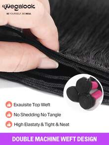 MEGALOOK 10-30英寸波浪卷发100%真人发接发，1束或3束可选，10A级巴西原生发，自然色，高品质可编织发，柔软蓬松，不掉发，可染色漂白，用途广泛，适合日常佩戴，可用于婚礼、化妆、美睫、约会、派对等场合，为您的日常生活增添光彩。 - SNatural - 查看 3