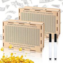 2PCS Alcancía para Niños, Interesante Caja De Ahorro Reutilizable con Contador, Caja De Ahorro para Adultos o Niños, Donde Podrás Depositar Efectivo o Monedas, Alcancia con Marcador - 100 - Ver 11