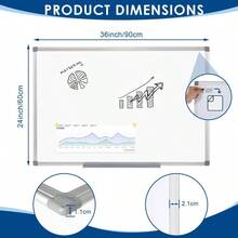 Large White Board Magnetic Dry Erase Board Hanging Mountable Wall Wipe Board For Home School Office Children Tea... - 90W X 60H cm - View 9