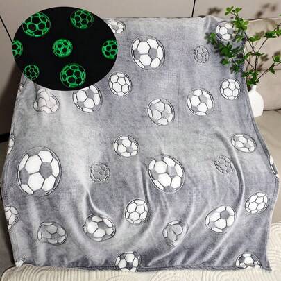 1 pieza Manta de franela con diseño de estrella gris que brilla en la oscuridad. Hecha de tela de franela premium, es suave y amigable con la piel, lo que la hace ideal para adolescentes. Cálida y acogedora, es perfecta para usar en sofás, dormitorios y viajes. Sirve como un excelente regalo para amigos y compañeros de clase.