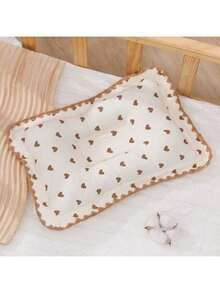 1个新生儿婴儿枕，小熊图案，长方形透气防扁头枕，男女宝宝通用，四季皆宜