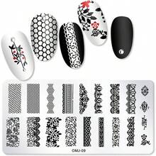 SILPECWEE 10Pcs Nail Stamping Plate Flower Butterfly Geometry Nail Stamps Nail Stencils Nail Plates Templates Stamping Plates for Nails Nail Art Accessories - NO4 - Ver 6