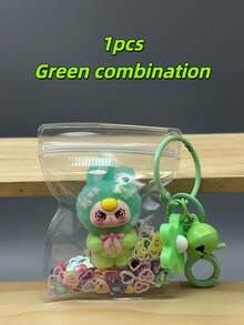 1pc Latest KEYCEO Bunny Doll Series PVC Decorative Collectible Doll, Featuring Exquisite Sakura-Shaped Keychain, Transparent Protective Pouch, And Glitter Accent Design, Portable And Suitable As New Year, Thanksgiving, Christmas, Or Other Holiday Limited Edition Gift, Party Favor, Or Gathering Giveaway - Multicolor - View 13