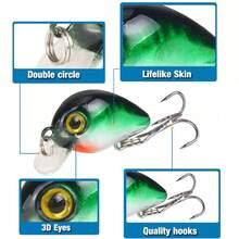3cm/1.6g ABS Hard Lure, Mini Rocking Lure, Realistic Small Fish Bait, Suitable For Freshwater And Saltwater, Targeting Bass And Crappie